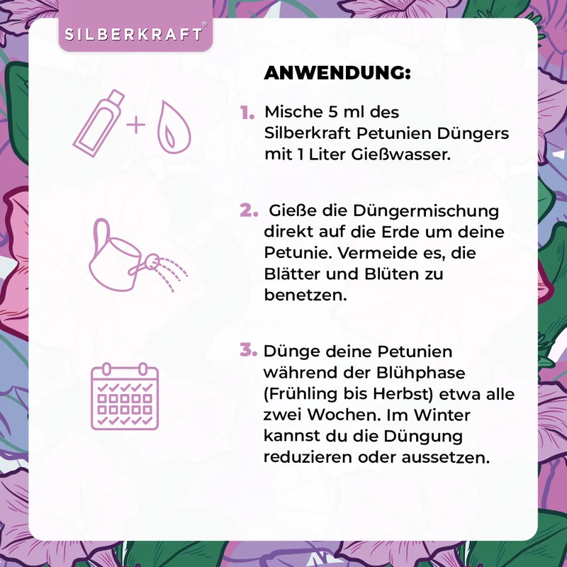Petunien Dünger - Mineralischer NPK Flüssigdünger mit Stickstoff - Dünger für Petunien - Zauberglöckchen Dünger - Blumendünger