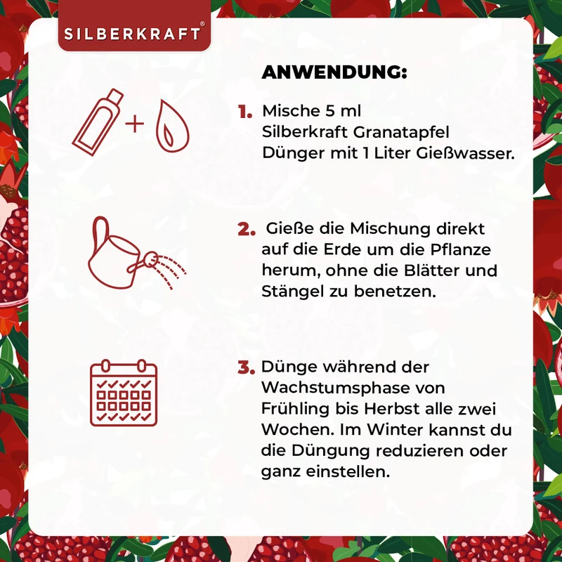 Granatapfel Dünger - Mineralischer NPK Flüssigdünger mit Stickstoff - Dünger für Granatapfelbaum