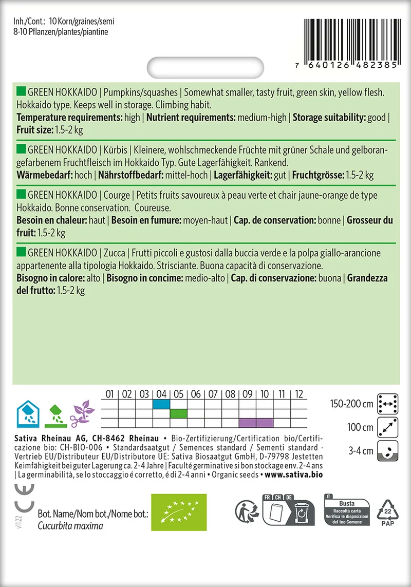 BIO Saatgut Kürbis Green Hokkaido
