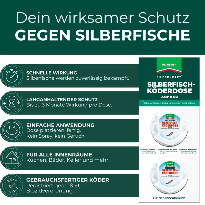 Silberfisch Köderdose: Silberfische & Papierfischchen bekämpfen in Bad, Küche & Keller