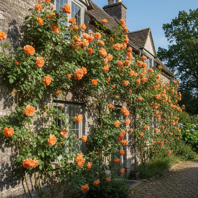 Orange Kletterrose