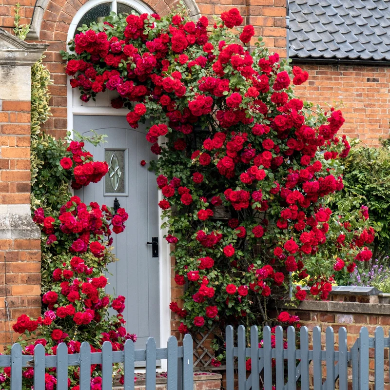 Rote Kletterrose