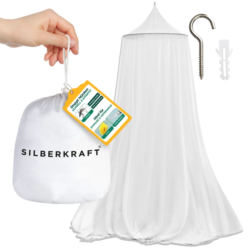 Moskitonetz mit Haken fürs Bett, Reisen, Outdoor und Camping