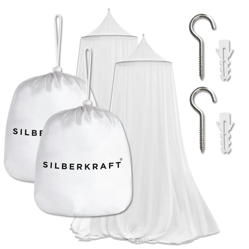 Moskitonetz mit Haken fürs Bett, Reisen, Outdoor und Camping