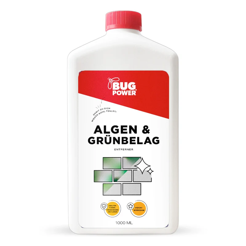 Profi Algen und Grünbelag Entferner - Flüssigkonzentrat für die Reinigung von Steintreppen & Fließen - für verschiedenste Oberfläche geeignet