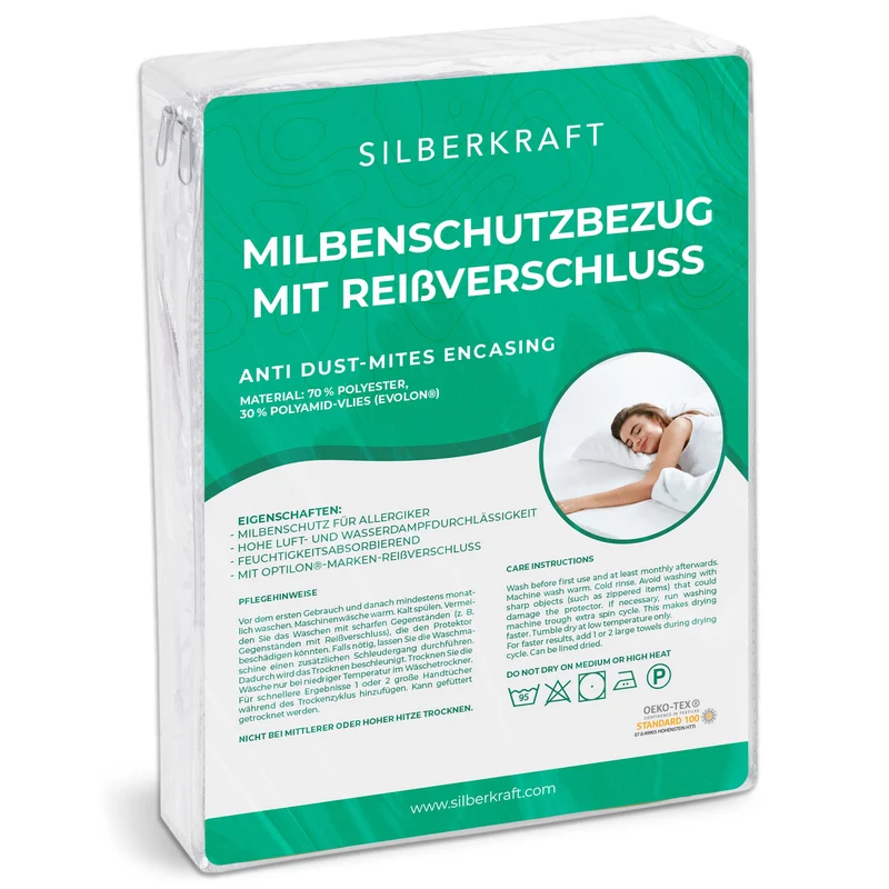 Anti-Milben-Bezug - Matratzenvollschutz mit Reissverschluss