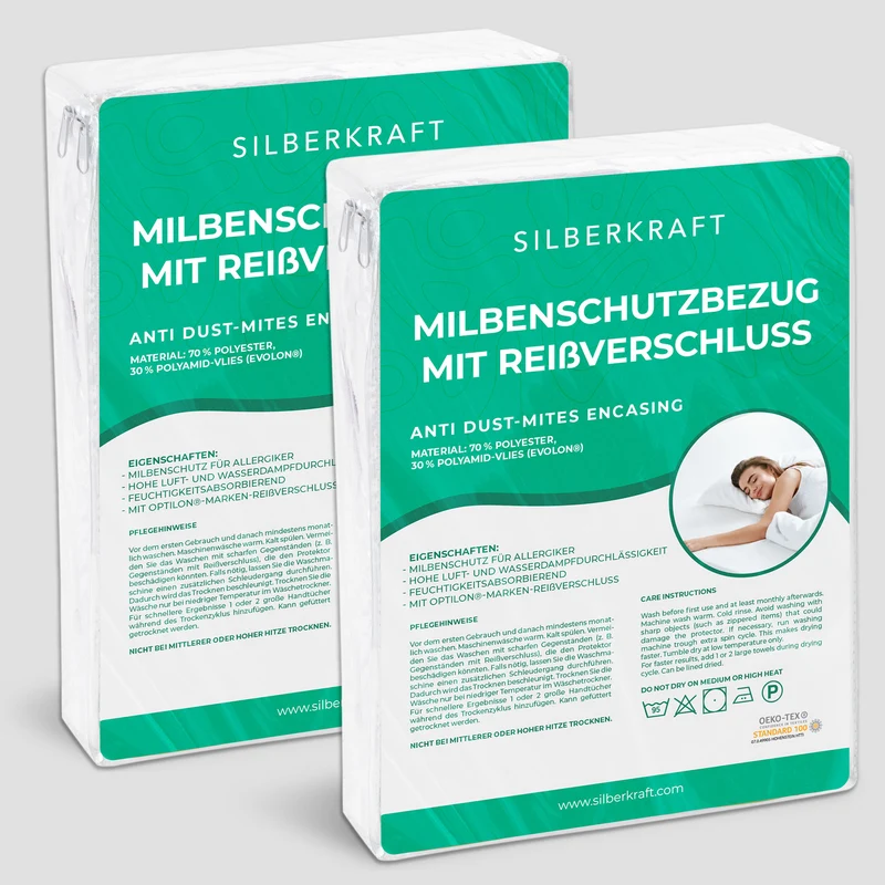 Anti-Milben-Bezug - Matratzenvollschutz mit Reissverschluss