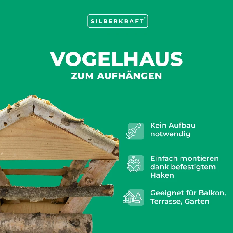 Vogelhaus mit Weidendach zum Aufhängen