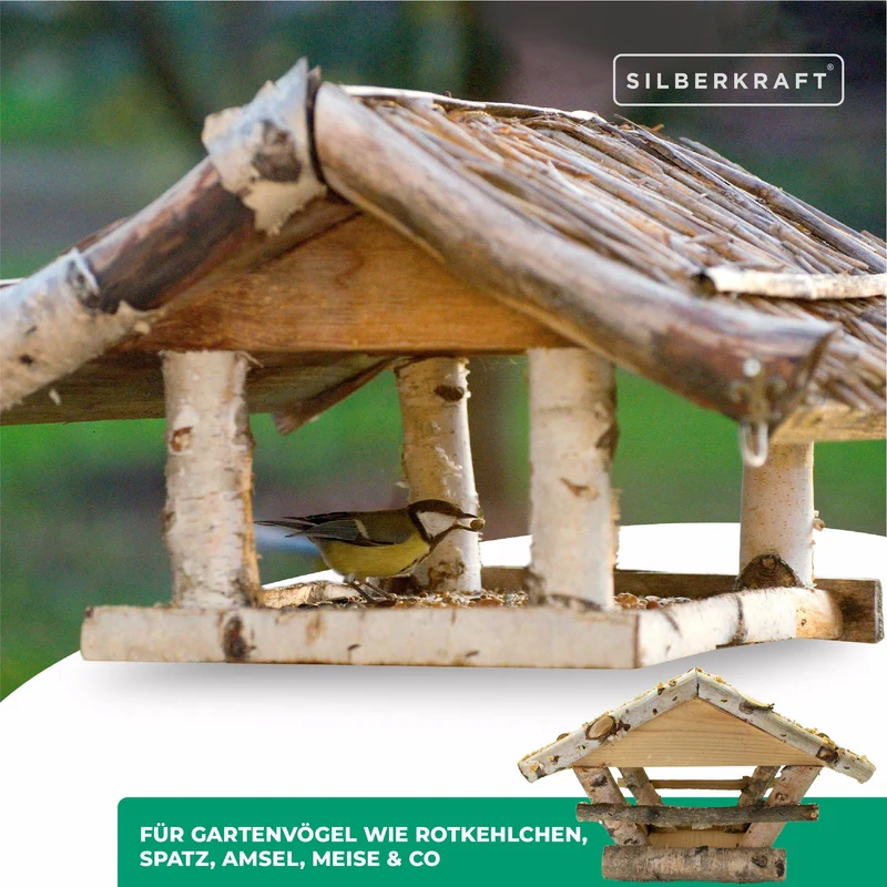 Vogelhaus mit Weidendach zum Aufhängen