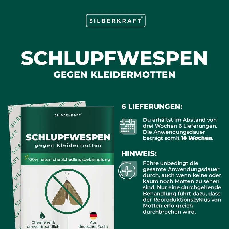 Schlupfwespen gegen Kleidermotten - Motten mit Nützlinge bekämpfen (Trichogramma evanescens)
