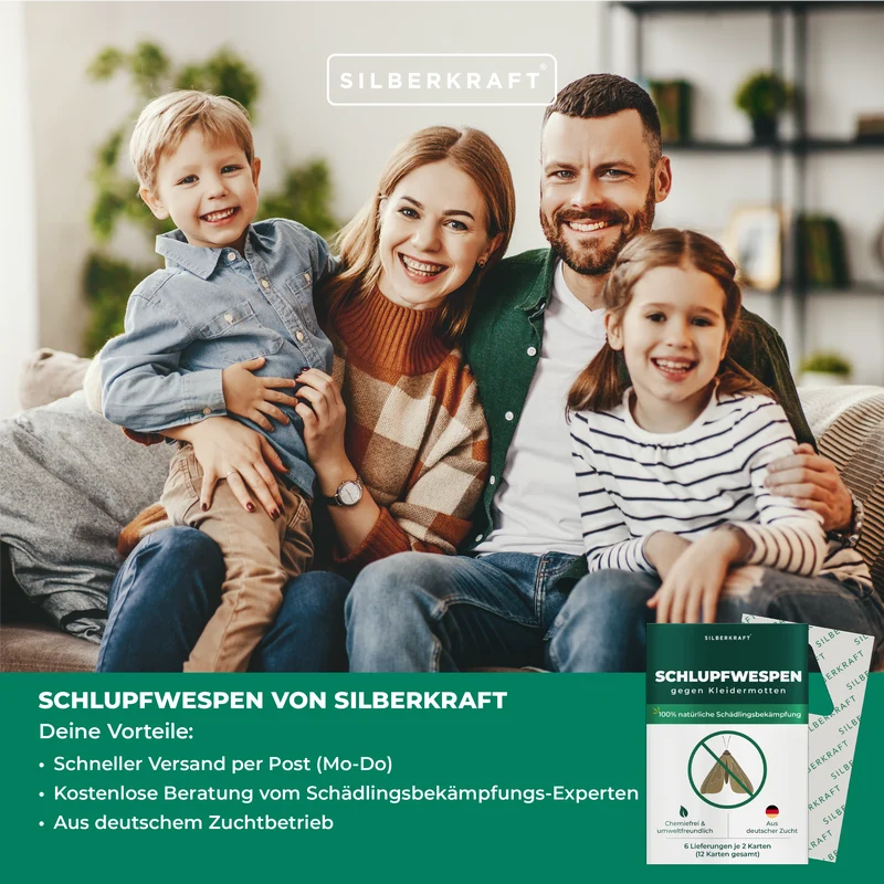Schlupfwespen gegen Kleidermotten - Motten mit Nützlinge bekämpfen (Trichogramma evanescens)