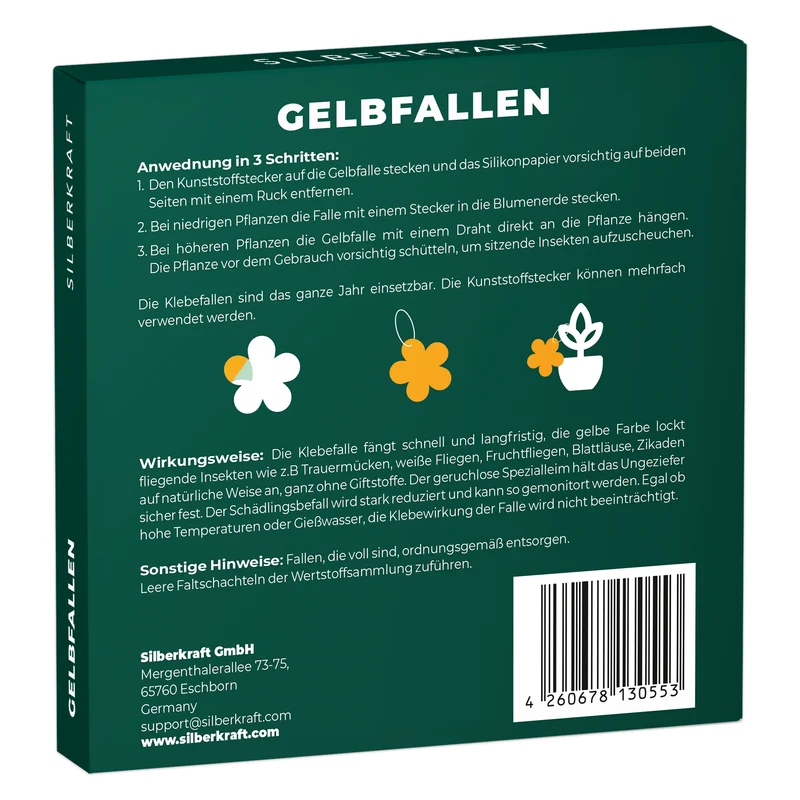 Gelbfalle Gelbtafeln Gelbsticker 12 Stück gegen Fruchtfliegen, Trauermücken, uvm.