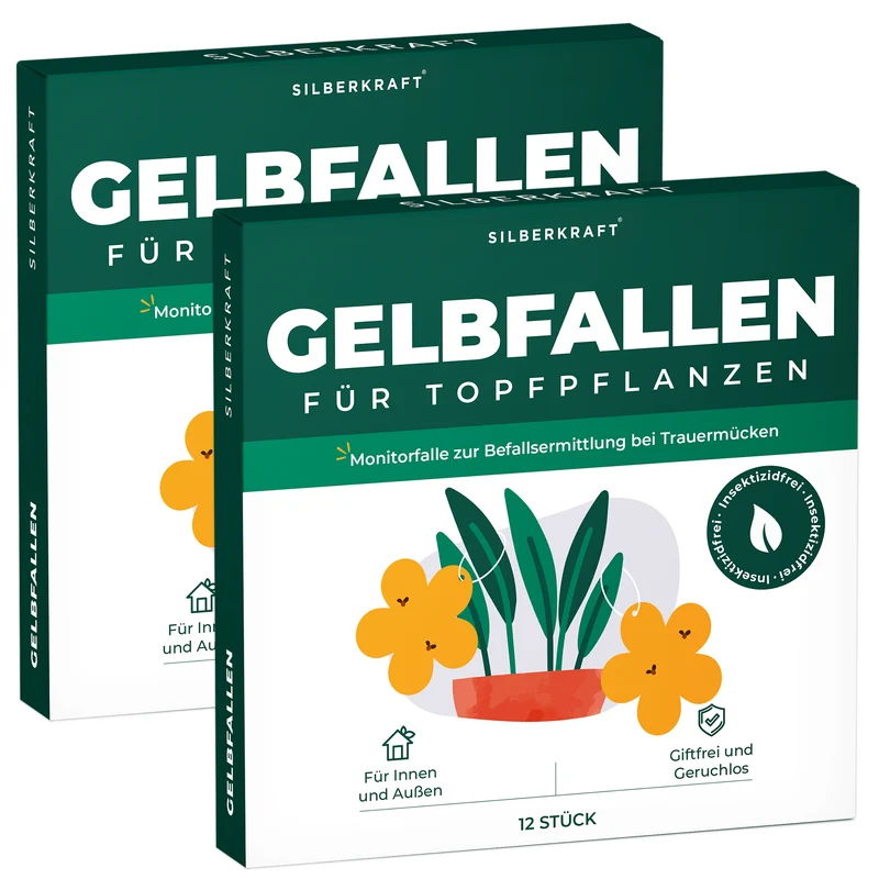 Gelbfalle Gelbtafeln Gelbsticker 12 Stück gegen Fruchtfliegen, Trauermücken, uvm.