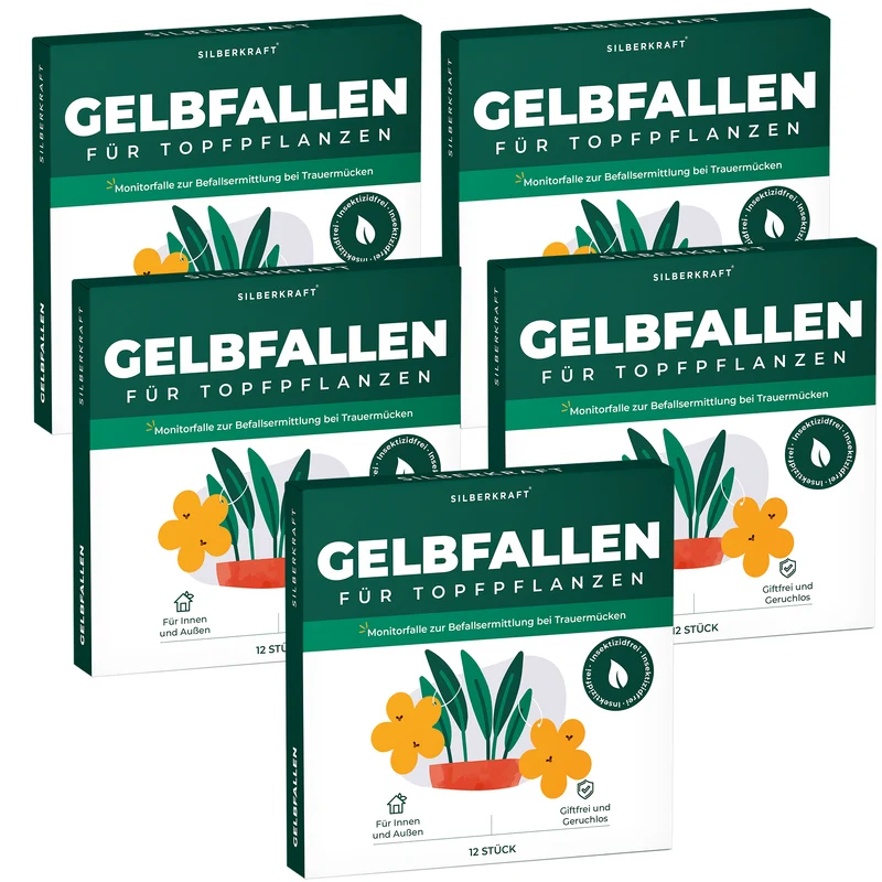 Gelbfalle Gelbtafeln Gelbsticker 12 Stück gegen Fruchtfliegen, Trauermücken, uvm.