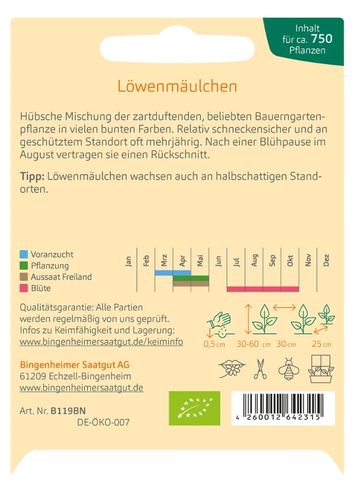 BIO Saatgut Löwenmäulchen