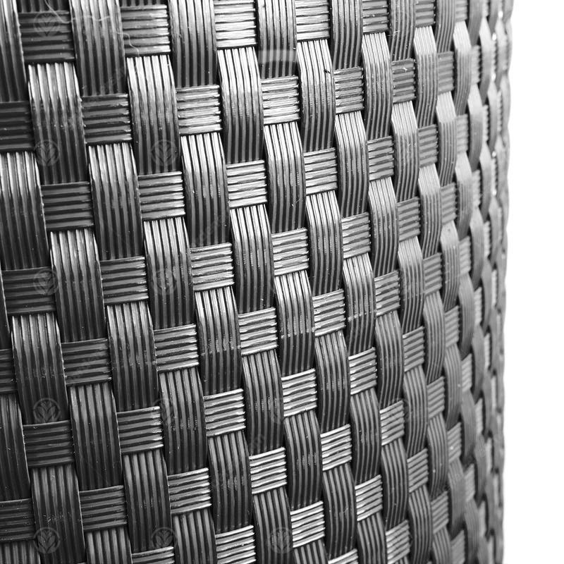 Schwarzer Polyrattan-Screening