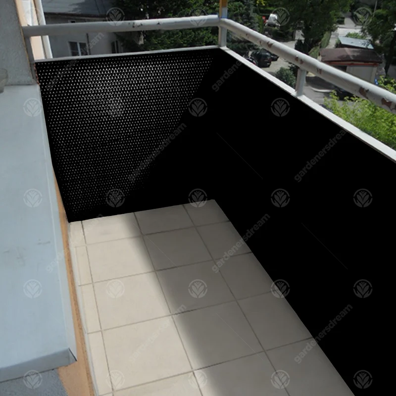 Schwarzer Polyrattan-Screening
