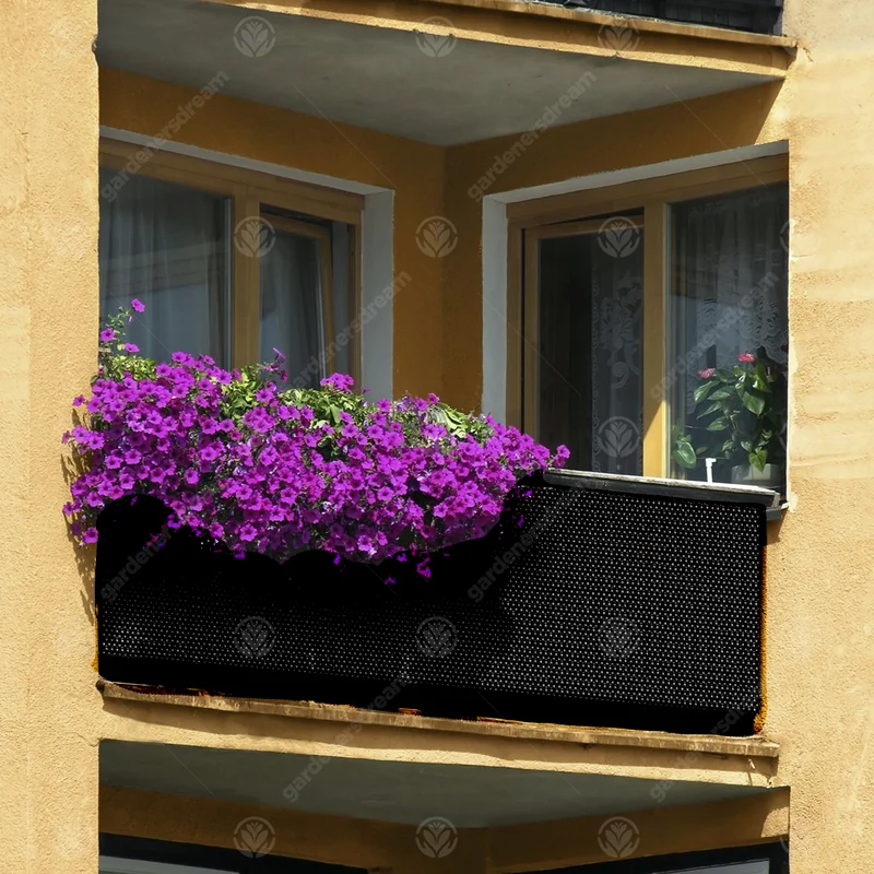 Schwarzer Polyrattan-Screening