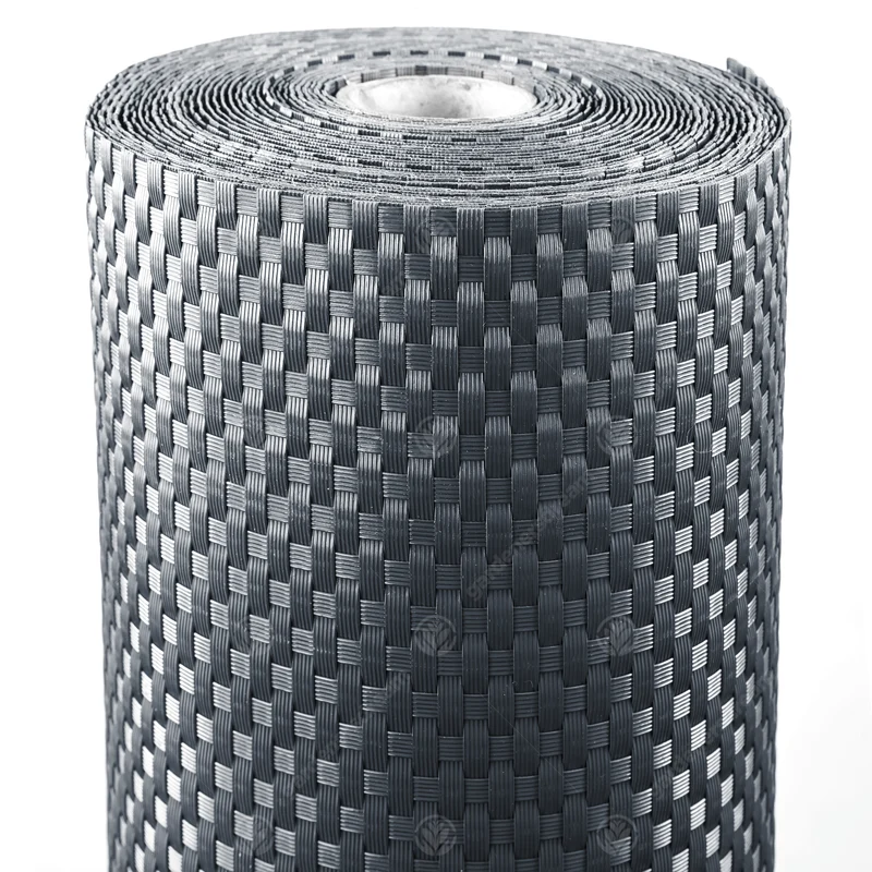 Dunkelgrüner Polyrattan Paravent