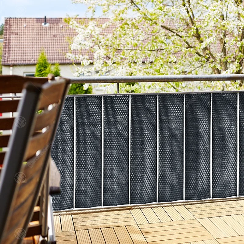 Dunkelgrüner Polyrattan Paravent