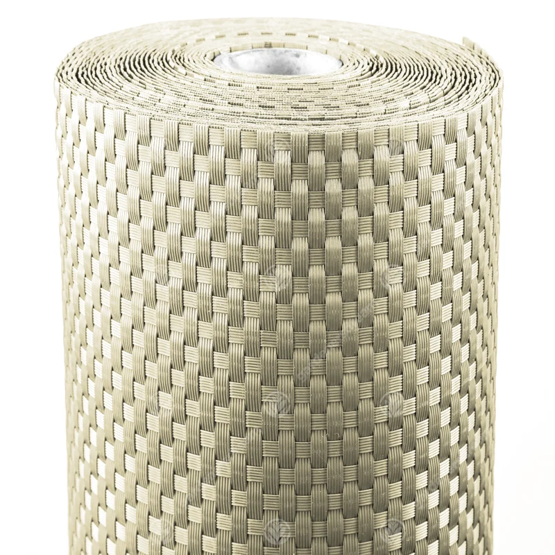 Beige Polyrattan Paravent