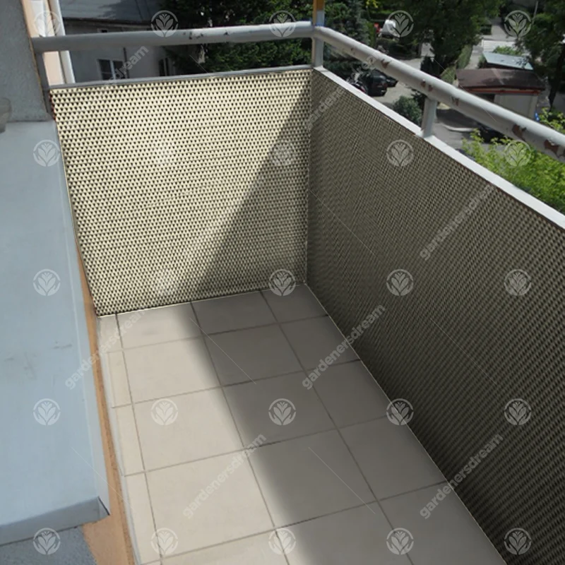 Beige Polyrattan Paravent