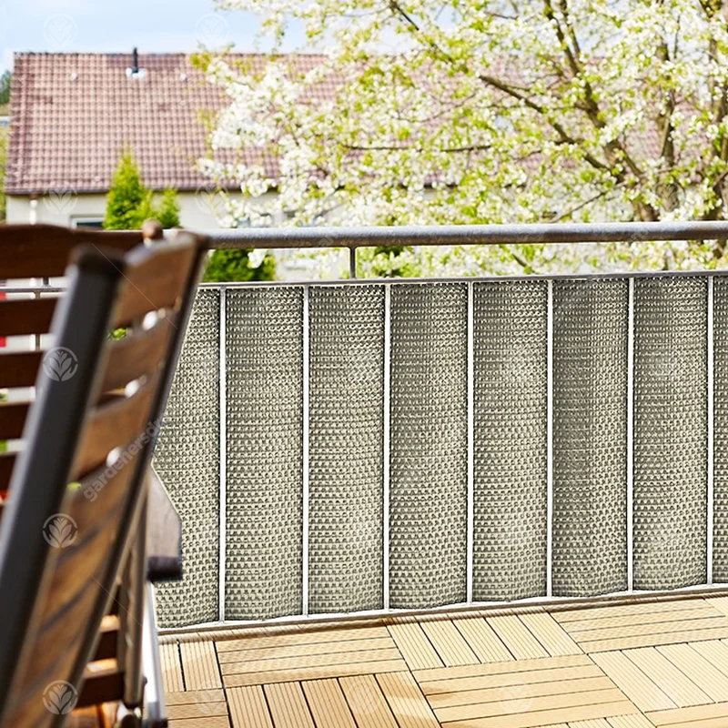 Beige Polyrattan Paravent