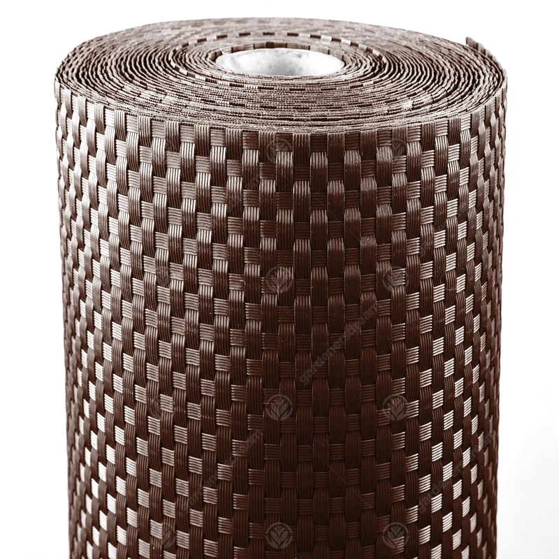 Dunkelbrauner Polyrattan-Screening