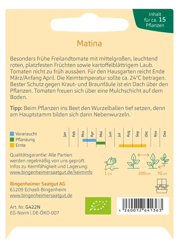 BIO Saatgut Tomate Matina