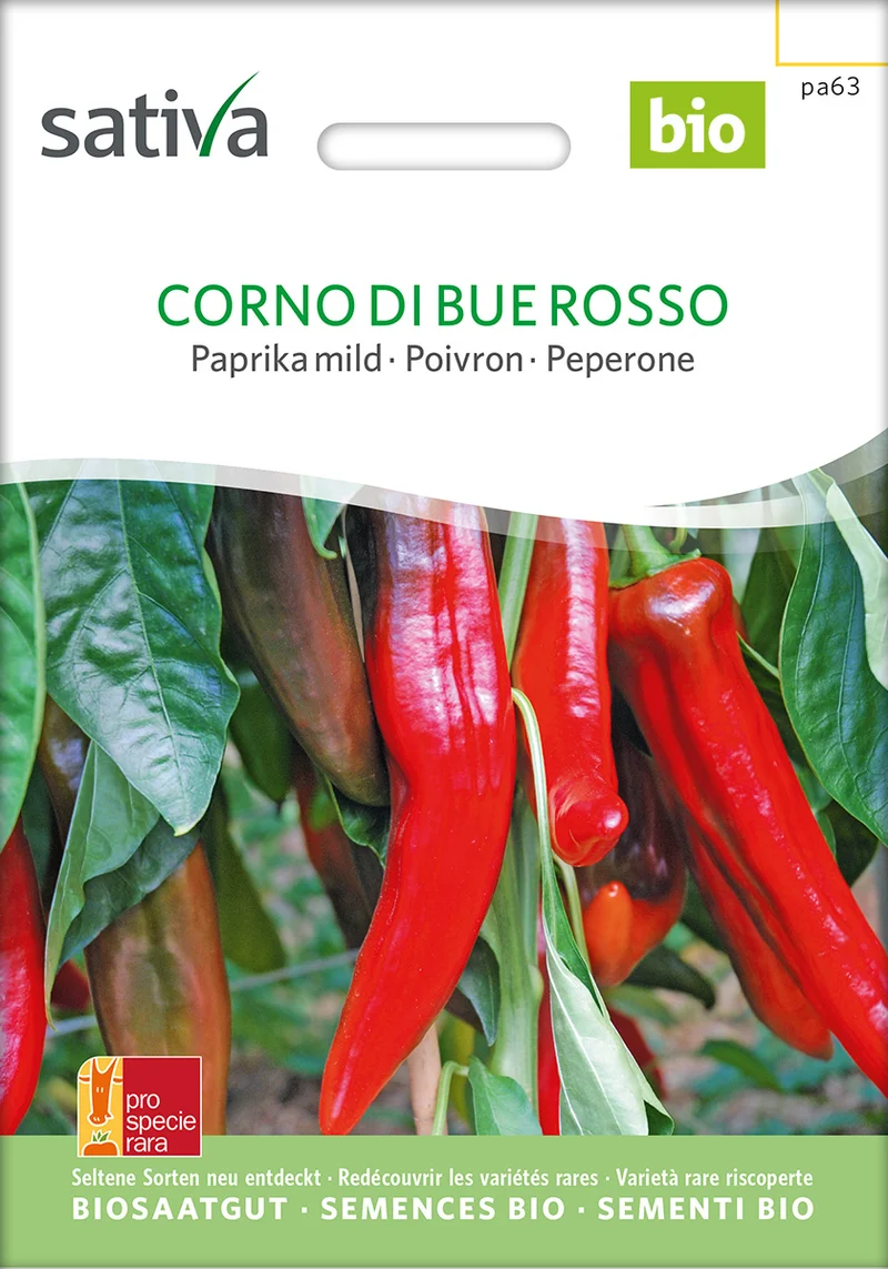 BIO Saatgut Paprika Corno di Bue Rosso