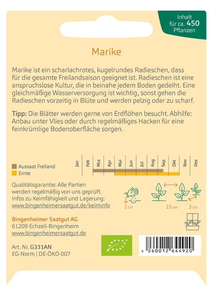 BIO Saatgut Radies Marike