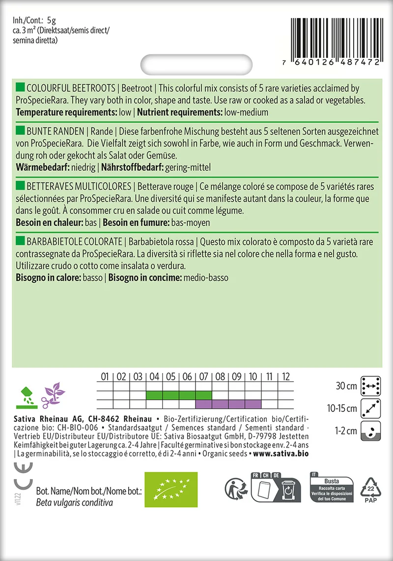 BIO Saatgut Bunte Bete Mischung