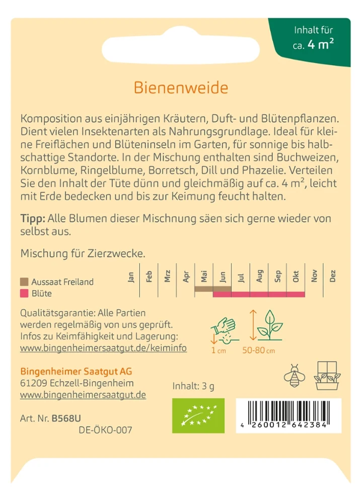 BIO Saatgut Blumenmischung Bienenweide