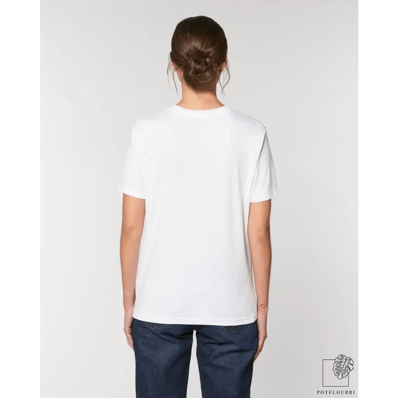 UNISEX MOTIV T-SHIRT HAPPY - WHITE