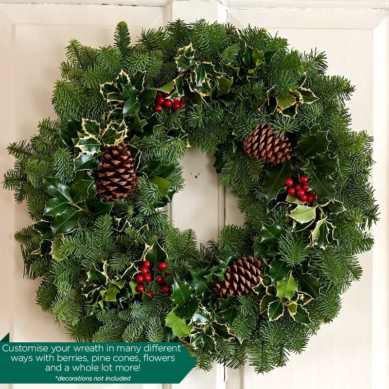 Luxuriöser natürlicher Weihnachtskranz (Edeltanne, 12")