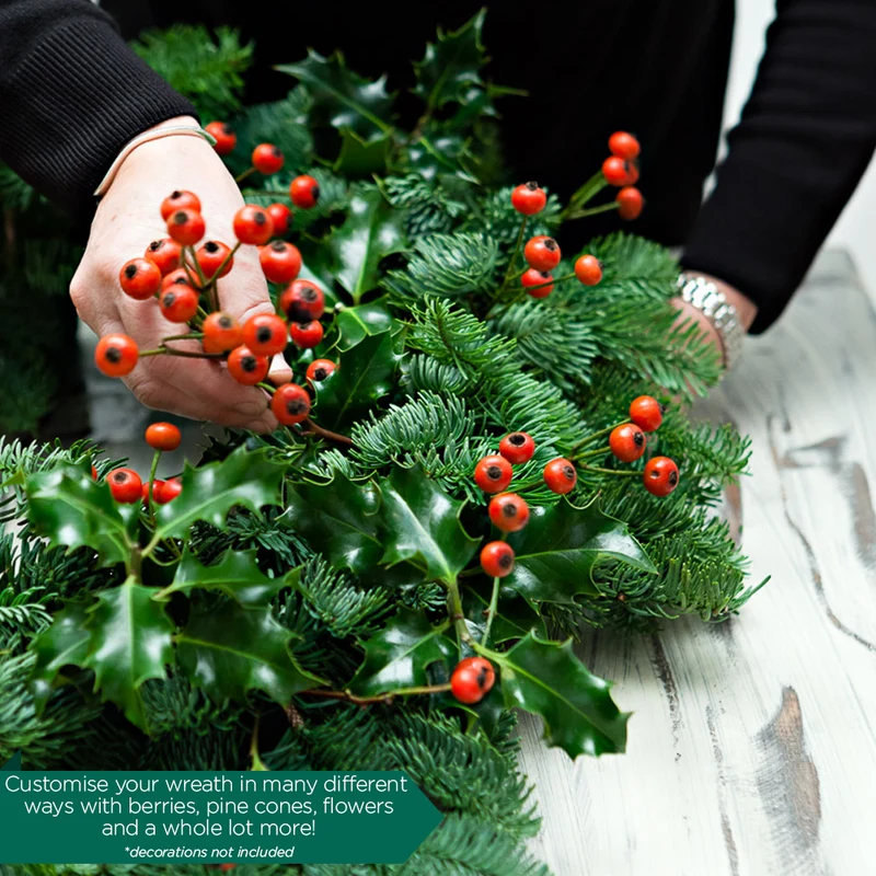 Luxuriöser natürlicher Weihnachtskranz (Edeltanne, 12")