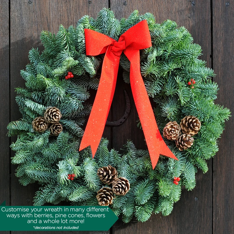 Luxuriöser natürlicher Weihnachtskranz (Edeltanne, 12")