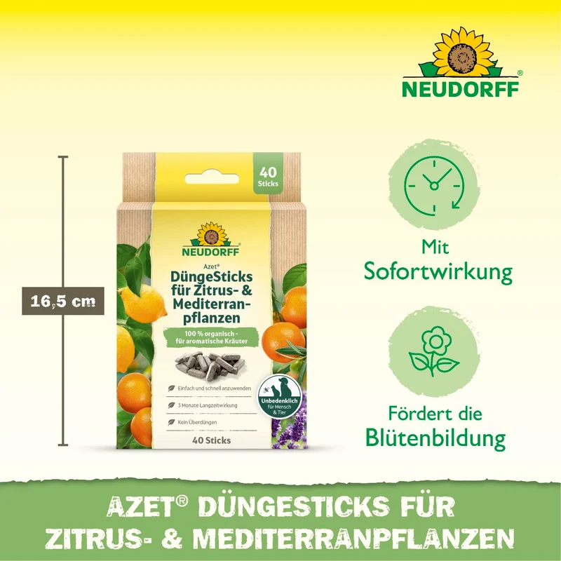 Azet Düngesticks für Zitrus- & Mediterranpflanzen