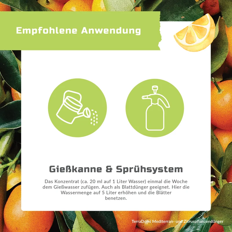 TerraDomi Mediterran- & Zitruspflanzendünger 1 Liter Flüssigdünger Konzentrat