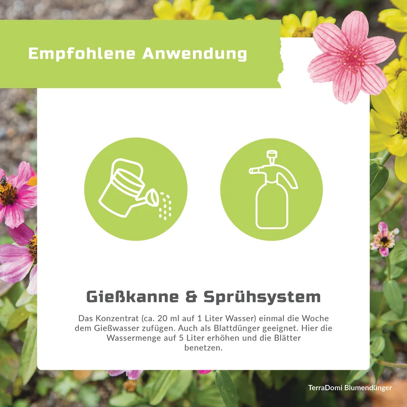 TerraDomi Blumendünger 1 Liter Flüssigdünger Konzentrat