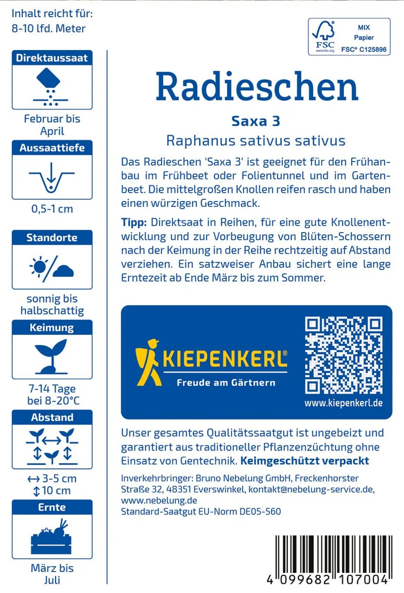 Radieschensamen Saxa 3