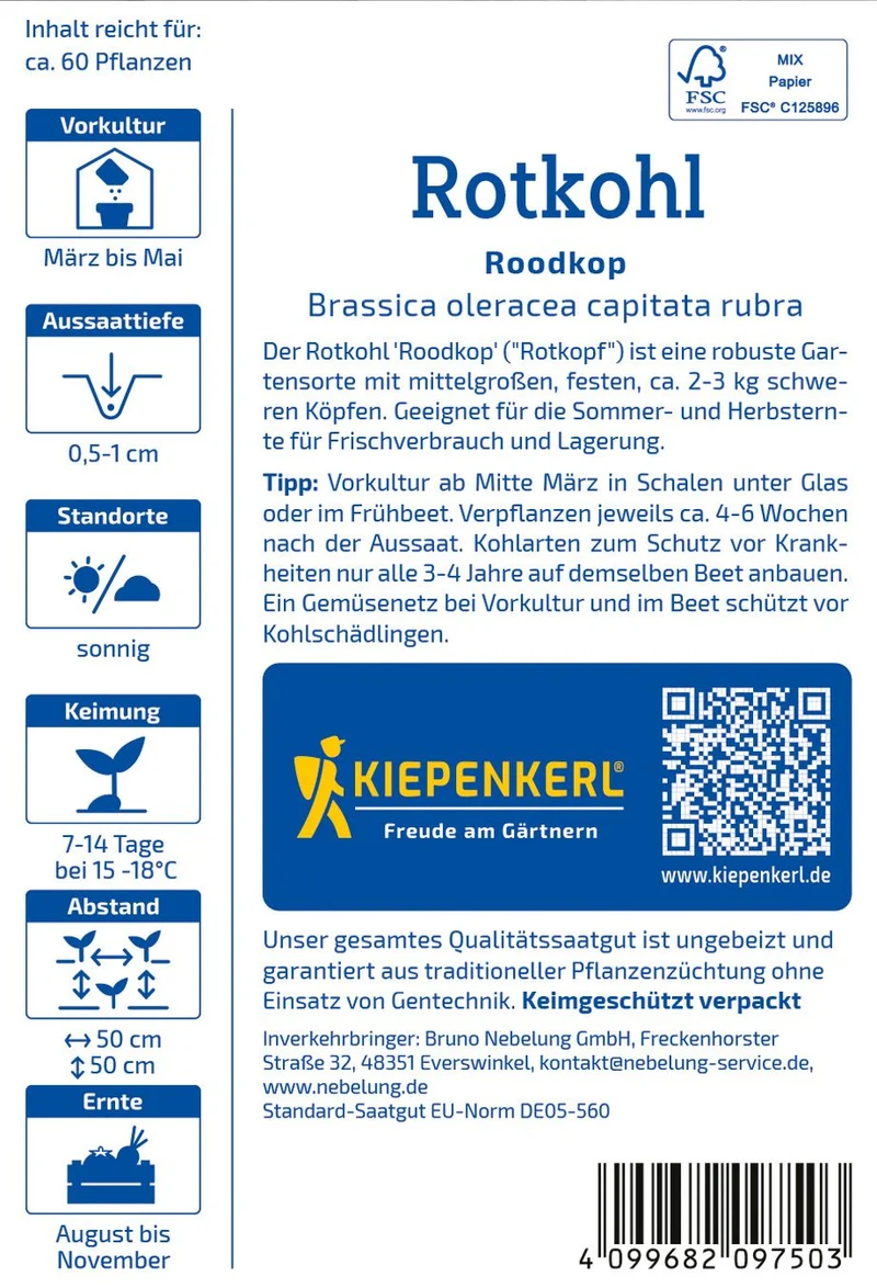 Rotkohlsamen Roodkop