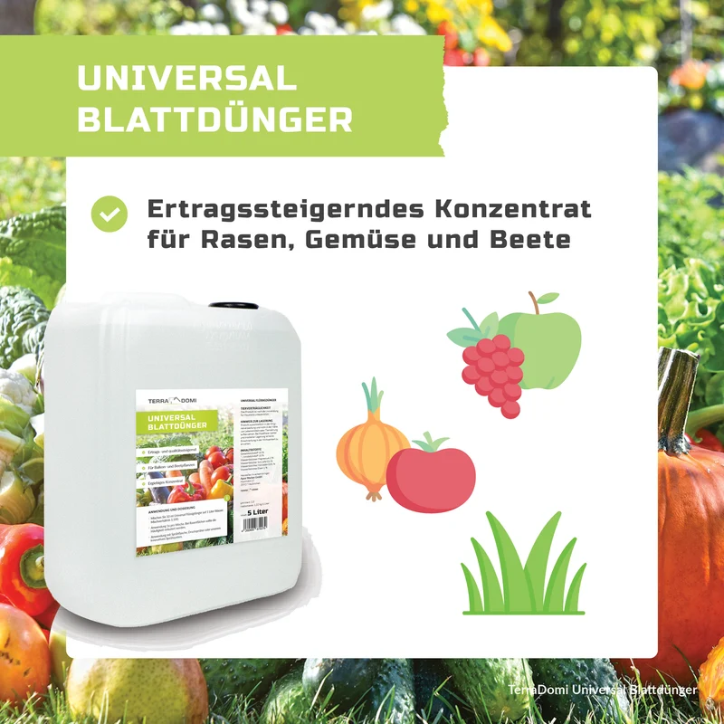 TerraDomi Blattdünger Universal | Konzentrat für Rasen, Gemüse und Beete | Spezialdünger