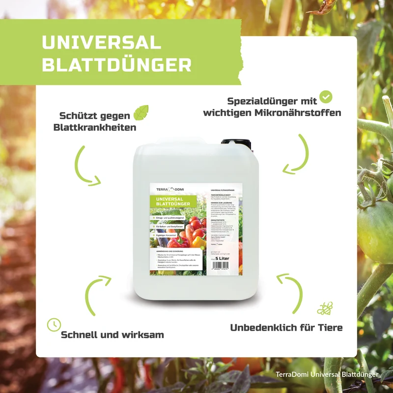 TerraDomi Blattdünger Universal | Konzentrat für Rasen, Gemüse und Beete | Spezialdünger
