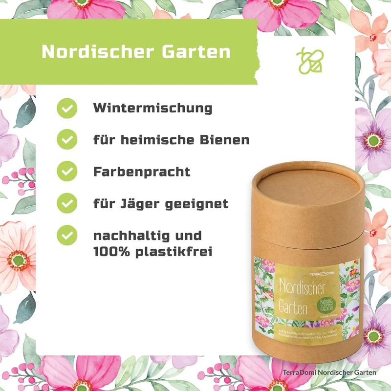 TerraDomi 300g nordischer Garten winterharte Blumenmischung
