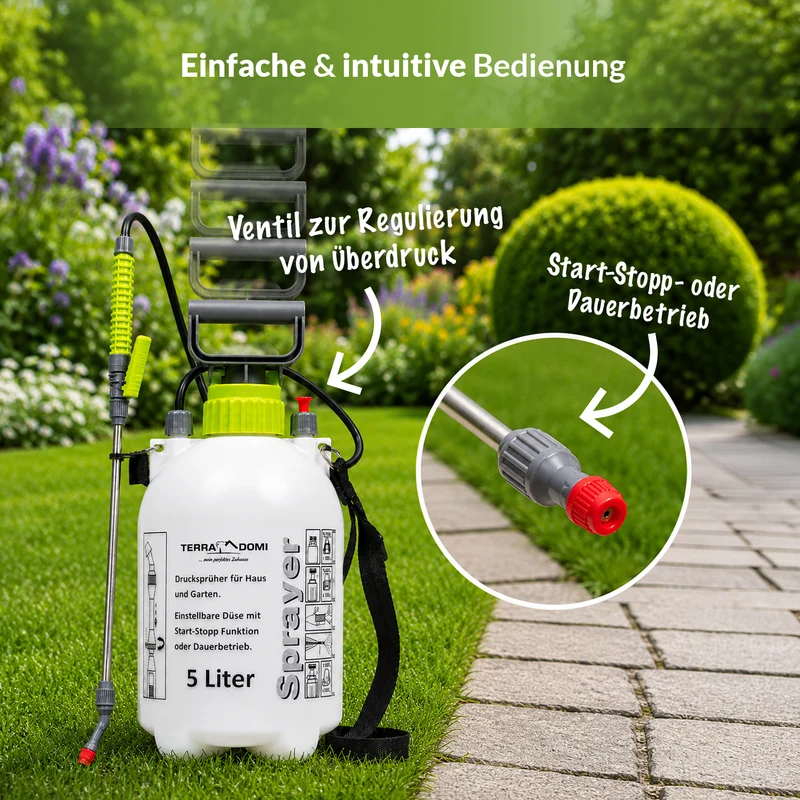 Drucksprüher 5 Liter – Präzise Sprühleistung für Garten, Reinigung und Pflege
