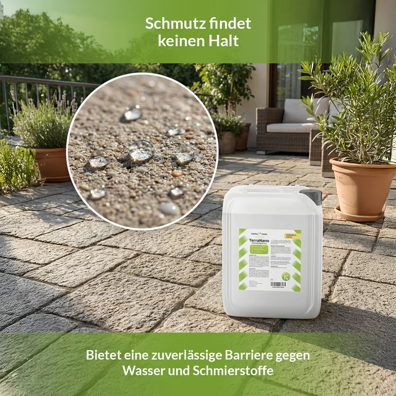TerraNano Steinimprägnierung für Terrasse & Pflastersteine