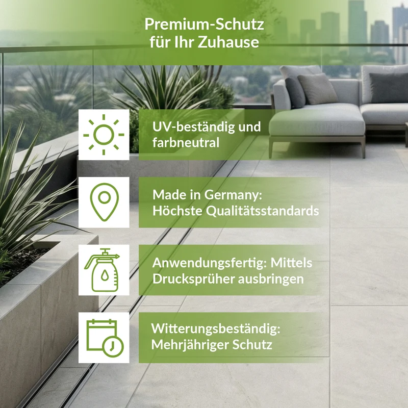 TerraNano Steinimprägnierung für Terrasse & Pflastersteine