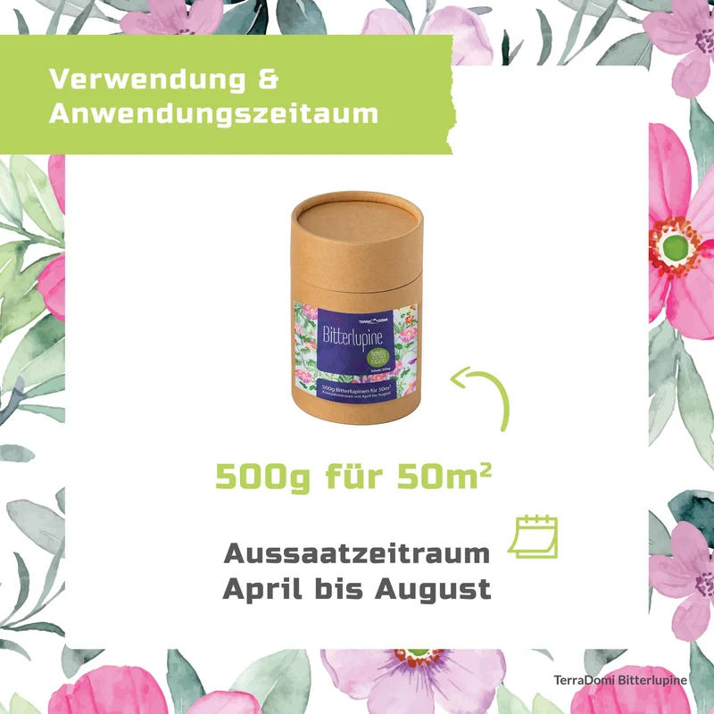 TerraDomi 500g Bitterlupinen I tiefwurzelnd und bodenauflockernd
