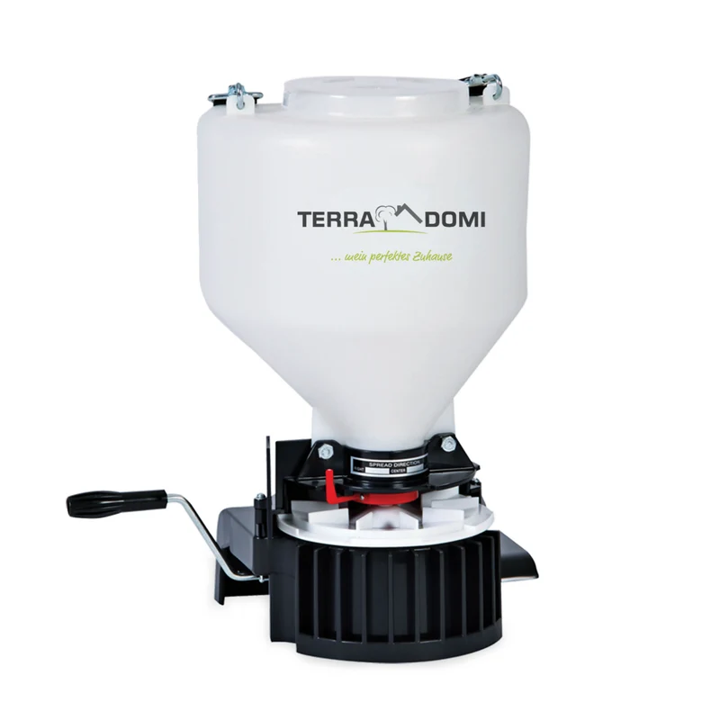 TerraDomi Universal Streuer | Streugerät für Dünger, Saatgut & Streusalz | 9L Behälter